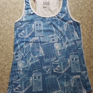 Doctor who ripple junction tardis print tank top
